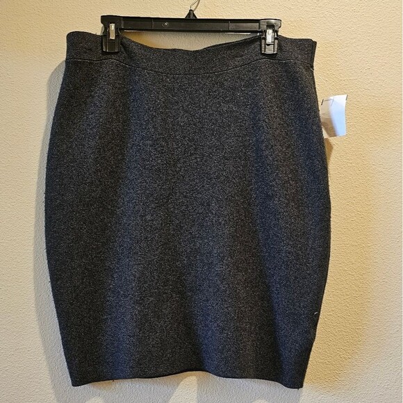 Eileen Fisher Knit Dark Gray Pencil Skirt Size L - Picture 1 of 3